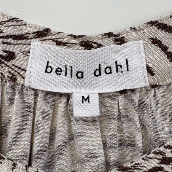Bella Dahl Boho Puff Sleeve Button Front Linen Blend Printed Top Size Medium - Picture 6 of 10